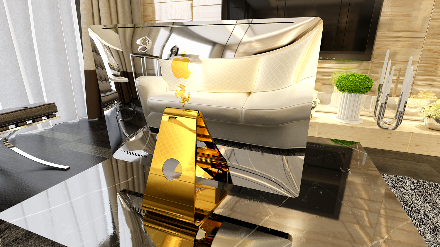 iMac White Gold 24k золото 999 проба